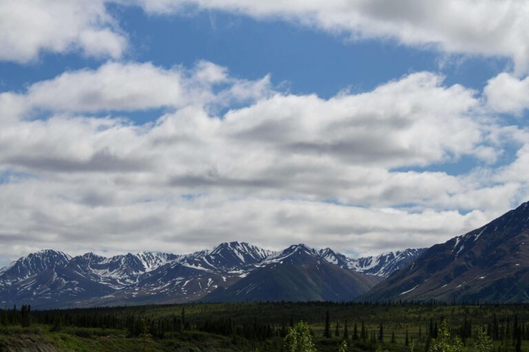 Mountain Under Blue Cloudy Sky in Alaska